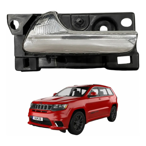 Maçaneta Interna Porta Dianteira Esq Gran Cherokee 2012 Preto Dianteira