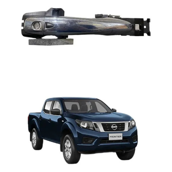 Maçaneta Porta Diant Esquerda Nissan Frontier 2.3 2017 2020 Preto Dianteira