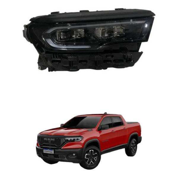 Farol Direito Ram Rampage Rebel Diesel 2023 A 2025