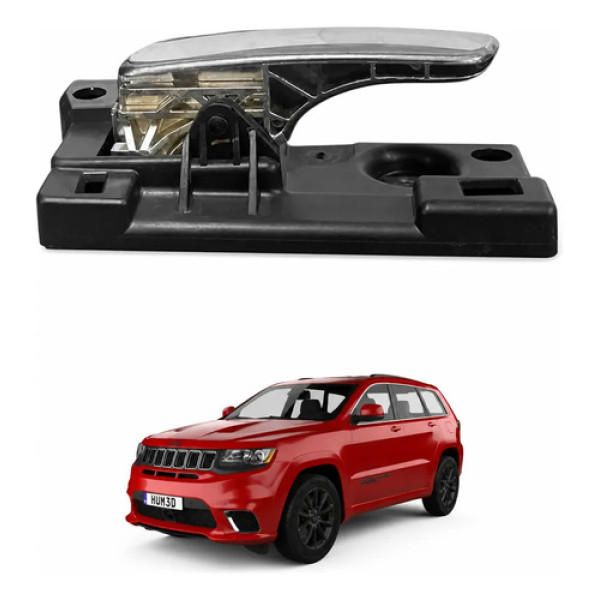 Maçaneta Interna Porta Traseira Esq Jeep Gran Cherokee 2012 Preto Traseira