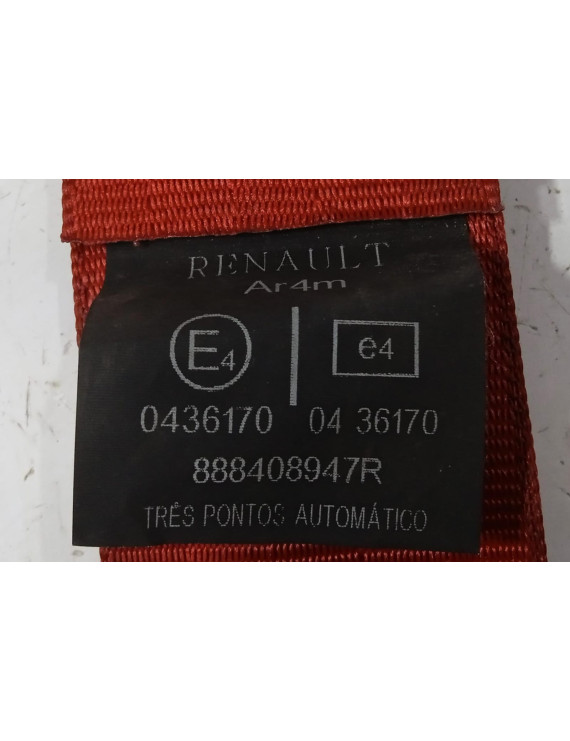 Cinto Segurança Traseiro Esquerdo Sandero GT Line 2010 - 2013 Vermelho / 888408947R