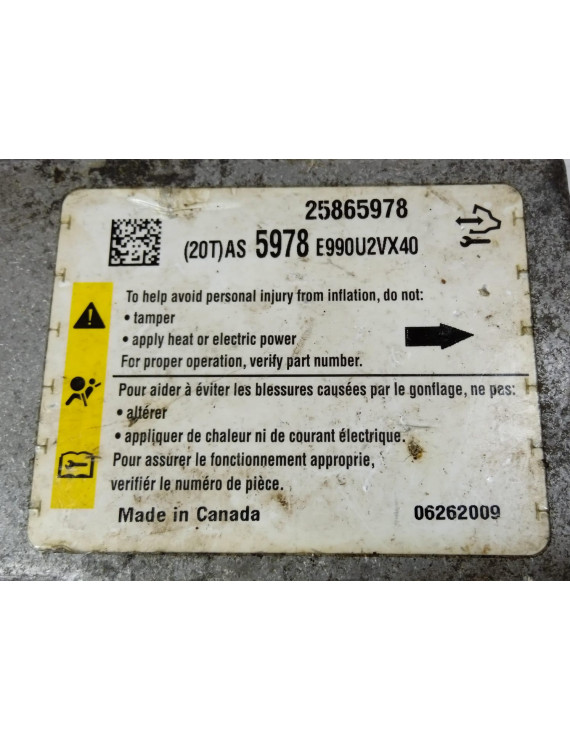 Módulo Airbag Chevrolet Captiva 2008 - 2011 / 25865978 