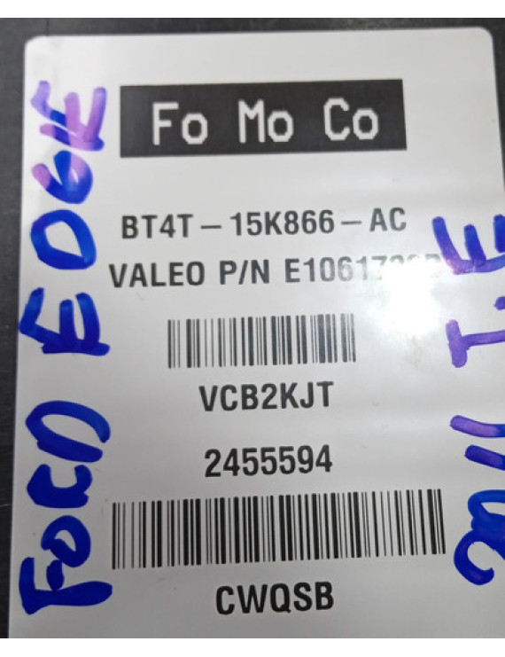 Módulo Sensor Estacionamento Edge 2011 - 2014 / Bt4t15k866ac Preto