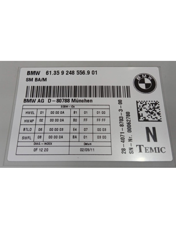 Módulo De Banco Bmw 535i 235i 2012 - 2015 / 61359248556901 Cinza