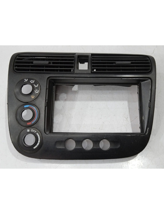 Moldura Painel Rádio Comando Ar Civic 2001 - 2005 Preto