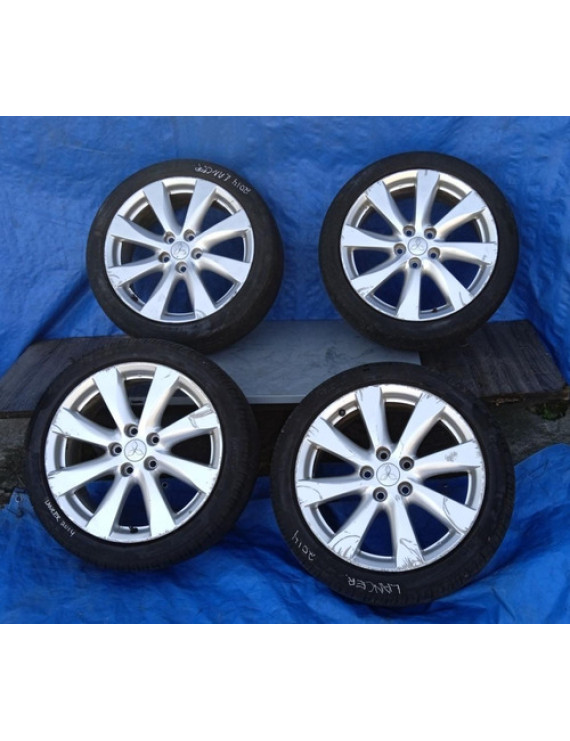 Jogo De Rodas Com Pneus Lancer Gt 2012 2013 2014 2015 2016 Prateado