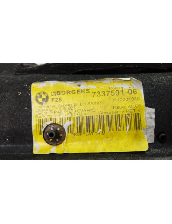 Tampa Acabamento Esquerdo Porta Malas Bmw X4 2015 - 2018 Preto