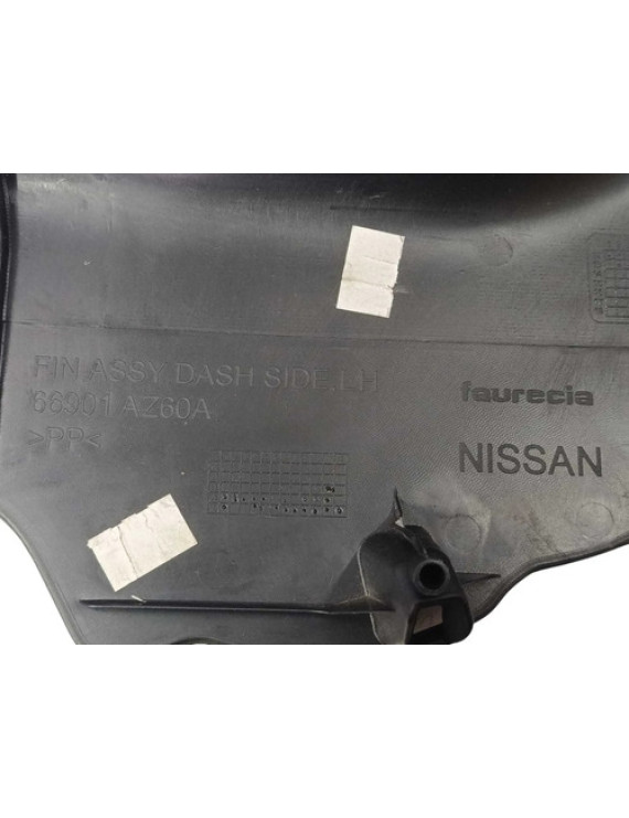 Acabamento Esquerdo Painel Nissan Livina 2009 - 2014 Preto Padrão