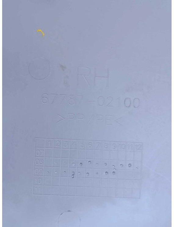 Forro Porta Traseira Direita Corolla 2009 - 2014