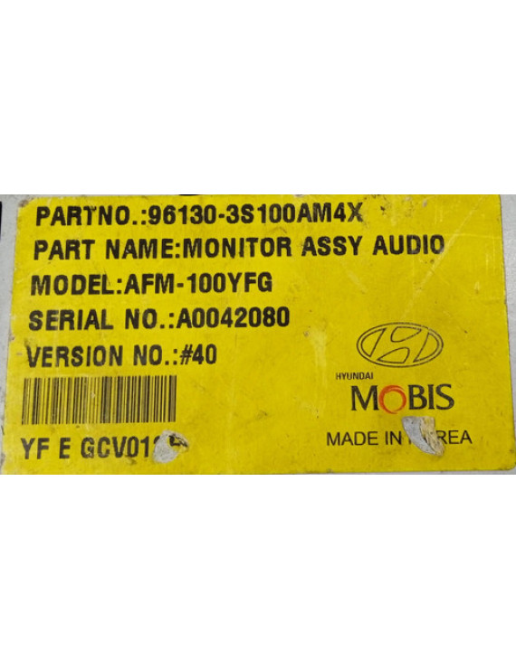 Tela Display Som Azera Sonata 2011 / 961303s100 Preto