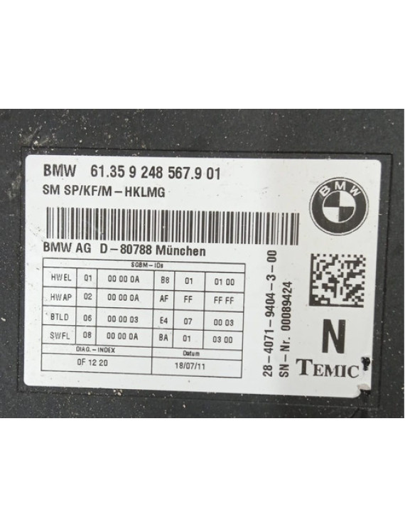 Módulo De Banco Traseiro Bmw 750i F01 2012 / 9248567    Preto