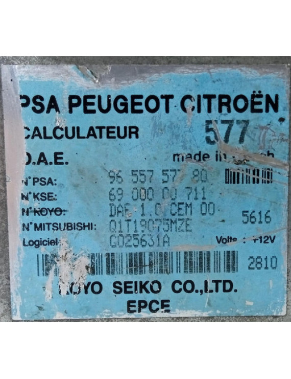 Módulo De Direção Elétrica Psa C3 2008 - 2012 / 9655757780 Prateado