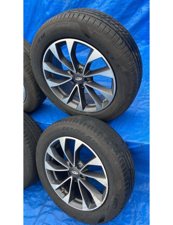 Jogo De Rodas Aro 18 Chery Tiggo 7 2021 2022 Prateado