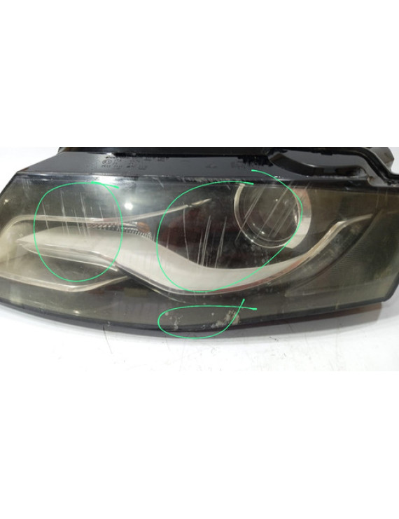 Farol Esquerdo Audi A4 2008 2009 2010 2011 2012 / Detalhe Esquerdo