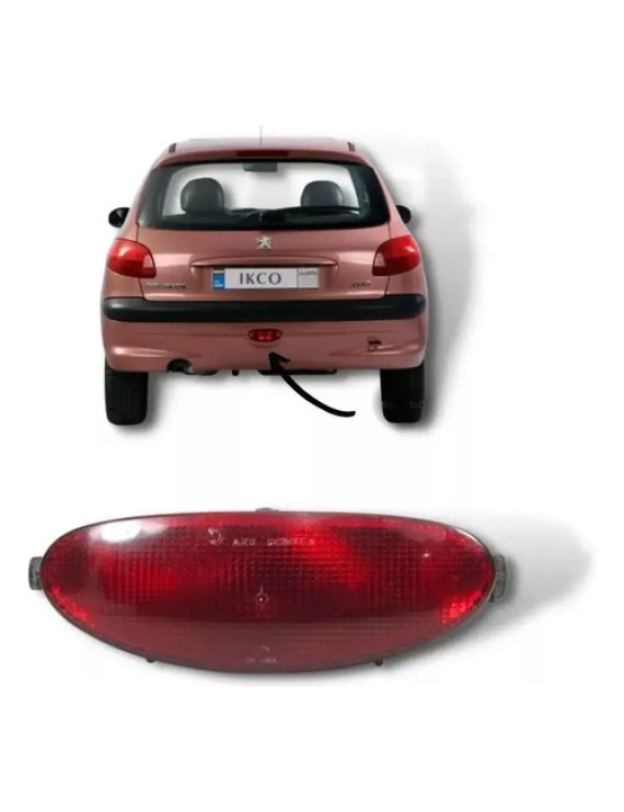 Luz Neblina Central Parachoque Traseiro 206 1999 Vermelho