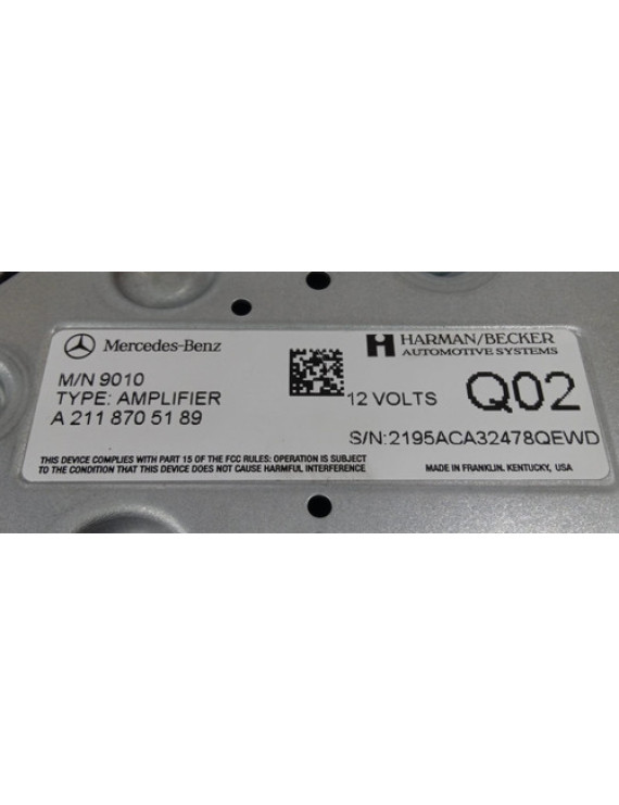 Módulo Som Mercedes Ml320 Ml350 2008 - 2011 / A2118705189 Preto
