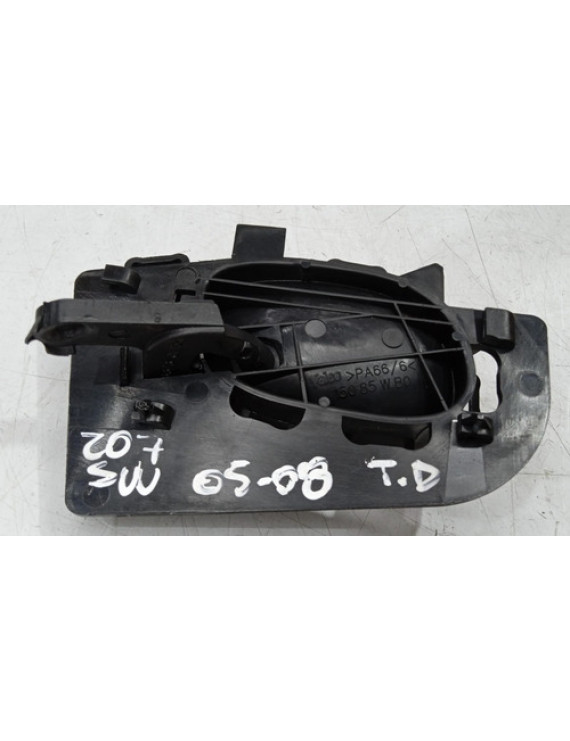 Maçaneta Interna Direita Peugeot 206 207 1999 - 2008 Preto Dianteira