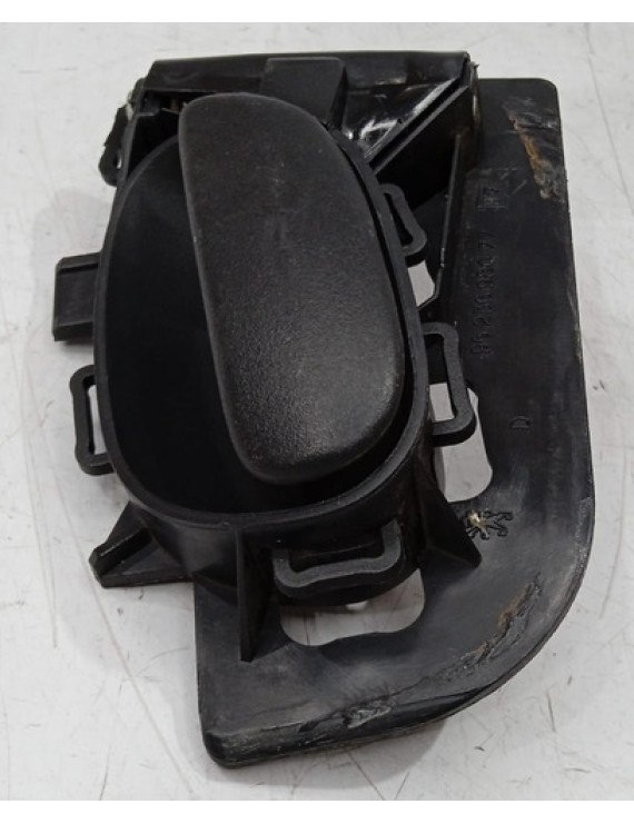 Maçaneta Interna Direita Peugeot 206 207 1999 - 2008 Preto Dianteira