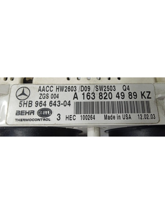 Comando De Ar Condicionado Mercedes Ml350 Ml500 2005