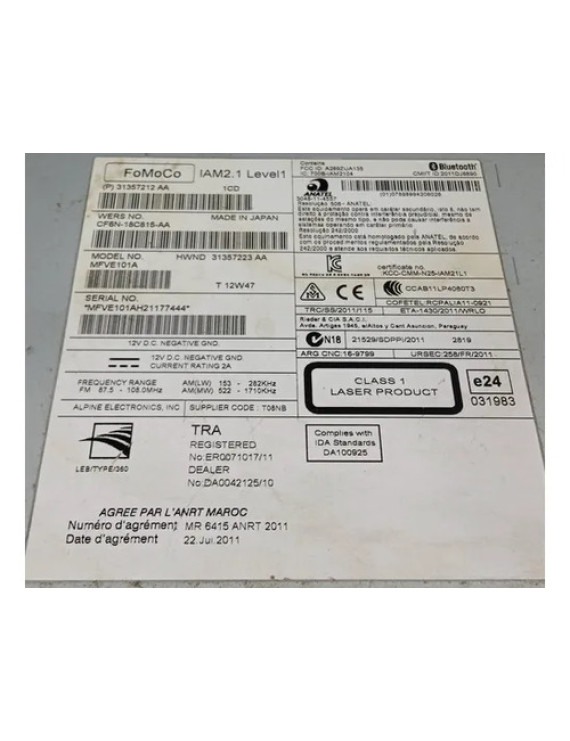 Radio Cd Player Multimidia Volvo Xc60 V40 2012 - 2016