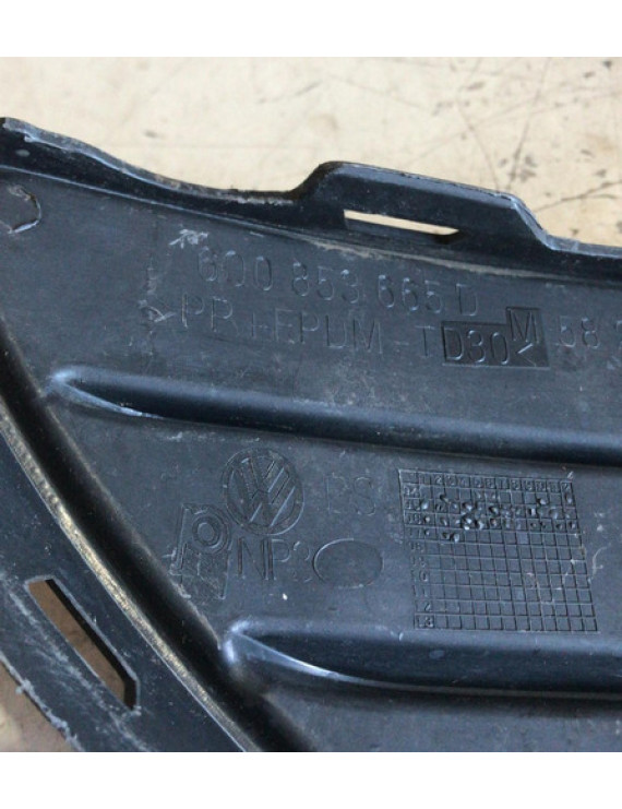 Grade Farol De Milha Esquerdo Vw Polo 2007 - 2012 Preto Esquerdo