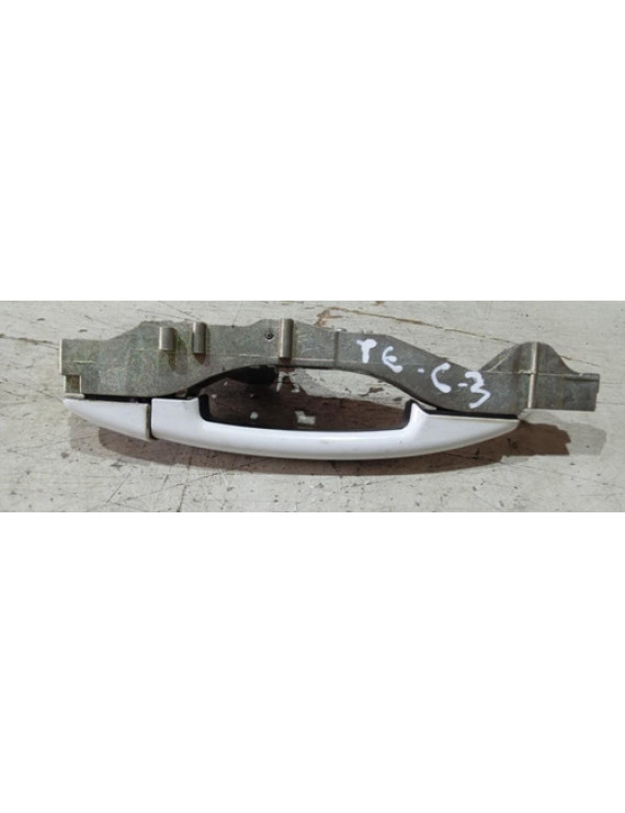 Maçaneta Externa Traseira Esquerda C3 2013 2014 2015 2016 Branco Traseira
