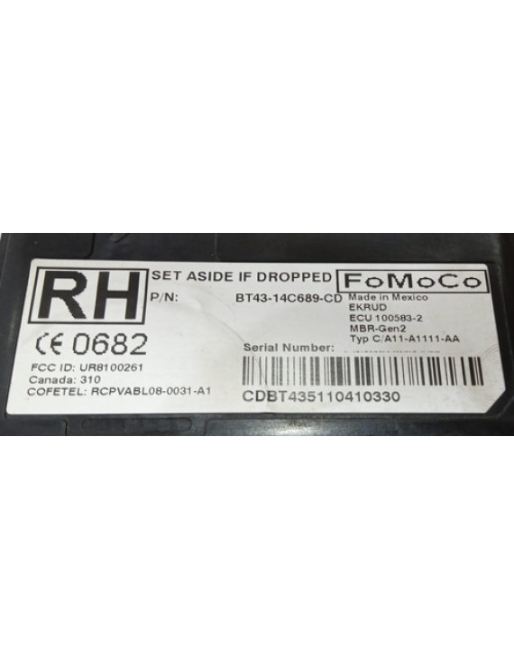 Modulo Estacionamento Direito Ford Edge 2011 / Bt4314c689cd Preto