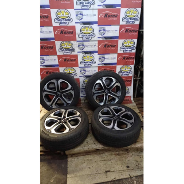Jogo De Rodas C/ Pneus Honda Hrv 2015 / 2021 Prateado