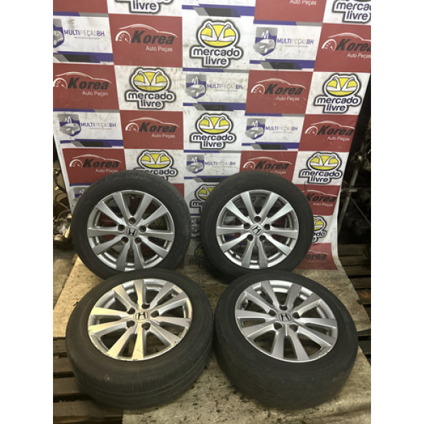 Jogo Roda 16 C/ Pneus Fracos Honda New Civic Prateado