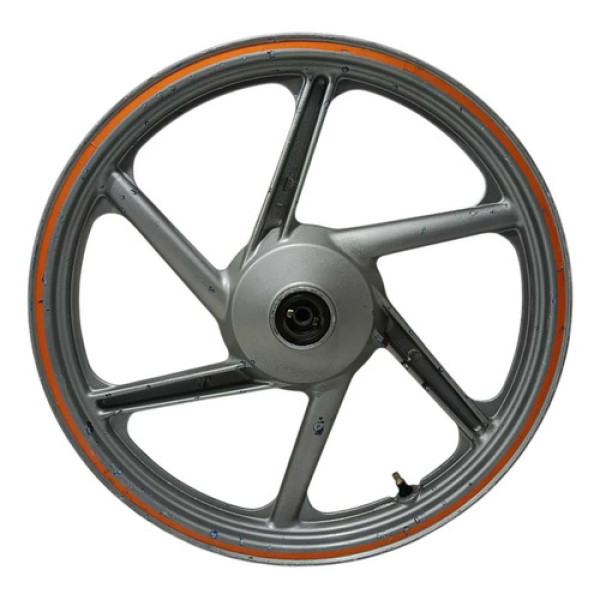 Roda Dianteira Honda Cbx 200 Strada 97/02 Original Prata Com Faixa Laranja