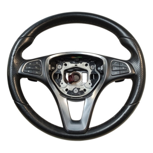 Volante Direção Mercedes C200 2.0t 2015 Gasol Detalhe  Preto