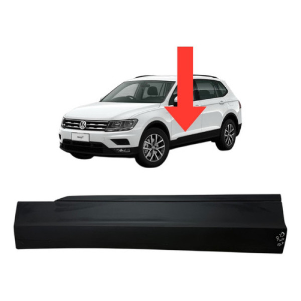 Moldura Acabamento Porta Dianteira Esquerda Tiguan 2018  Preto