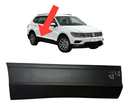 Moldura Acabamento Porta Traseira Direita Tiguan 2018 Diante Preto