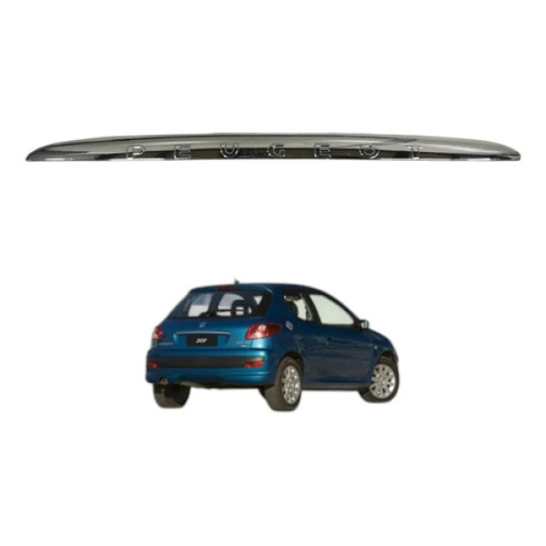 Friso Cromado Tampa Traseira Peugeot 207 1.4 8v 2011 2012 Prateado