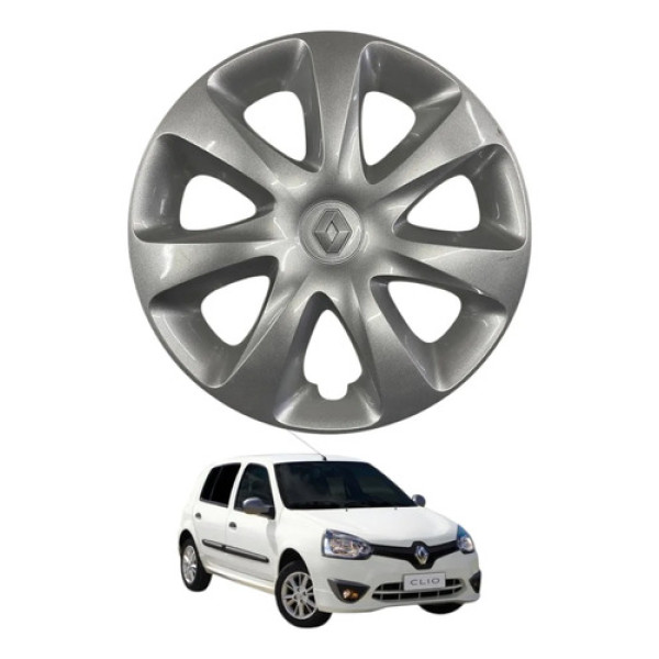 Calota Roda Aro 13 Renault Clio 2012 2013 2014 2015 2016 Prata