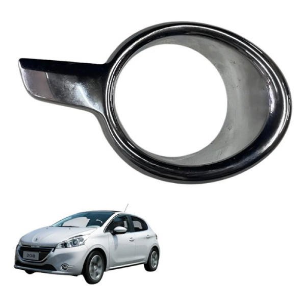 Moldura Farol Milha Direito Peugeot 208 2013 2016 Cromado Direito