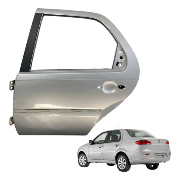 Porta Traseira Esquerda Fiat Siena 2008 2010 2011 2012 Traseira Esquerda Prateado