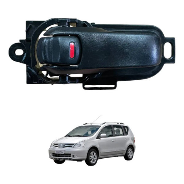 Macaneta Interna Dianteira Esquerda Livina Tiida 2008 2013 Preto Dianteira