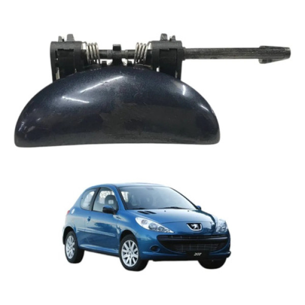 Macaneta Externa Porta Direita Peugeot 207 1.4 8v 2011 2012 Azul-escuro Dianteira
