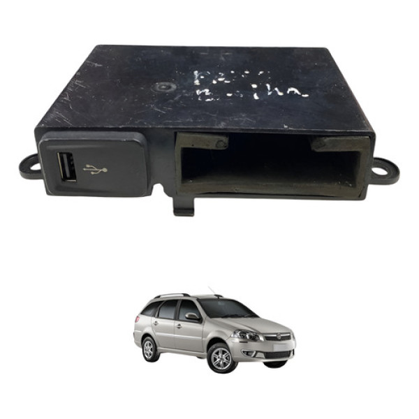 Moldura Suporte Entrada Usb Fiat Palio Weekend Uno 2010 2016 Preto