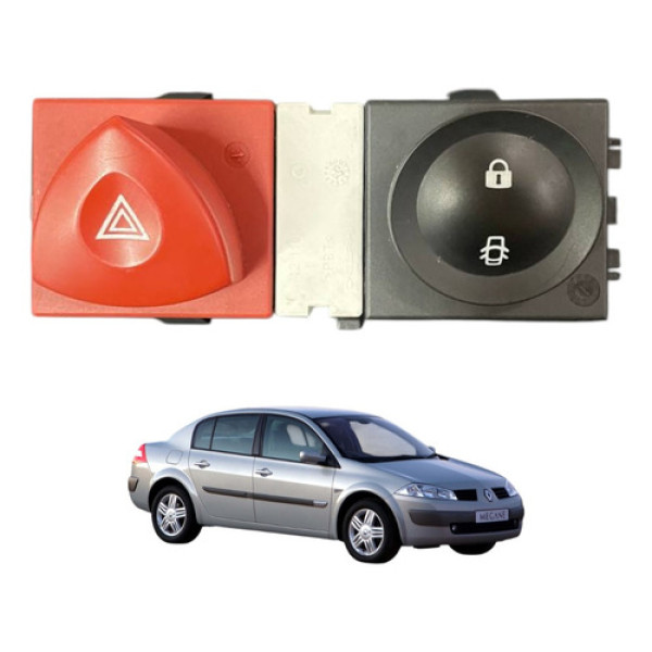 Botao Pisca Alerta Trava Portas Renault Megane 2007 2008