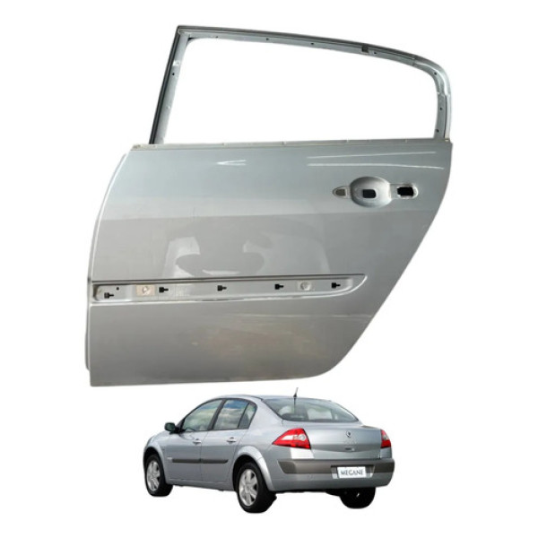 Porta Traseira Esquerda Renault Megane 2007 2008 2009 2010 Traseira Esquerdo Prateado