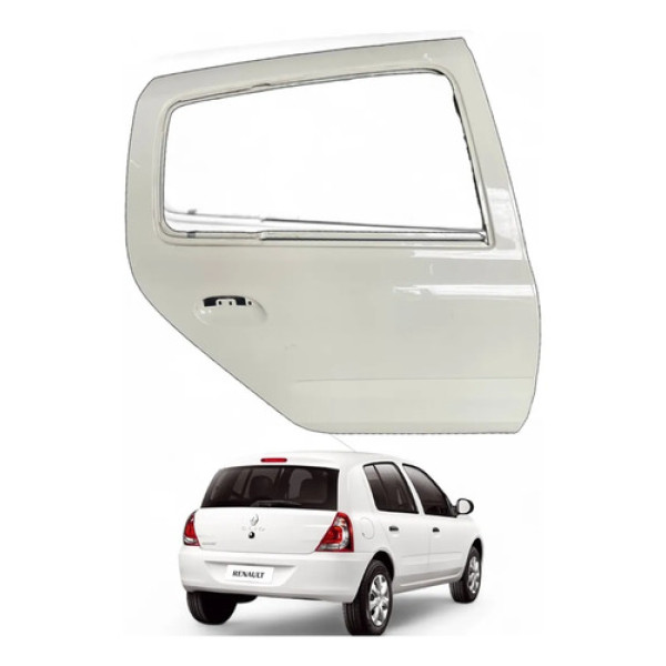 Porta Traseira Direita Renault Clio Hatch 2013 2014 2015 2016 Traseira Direito Branca