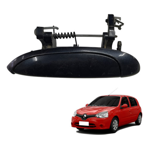 Macaneta Externa Diant Esquerdo Renault Clio 2000 2008 Preto Metálico Dianteira