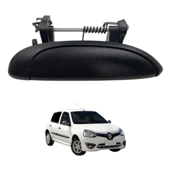 Macaneta Externa Dianteira Direita Clio 2013 2014 2015 2016 Preto Dianteira