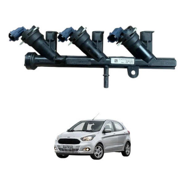 Flauta Bicos Injetores Vela Ford Ka 1.0 3cc 2014 2016 2017