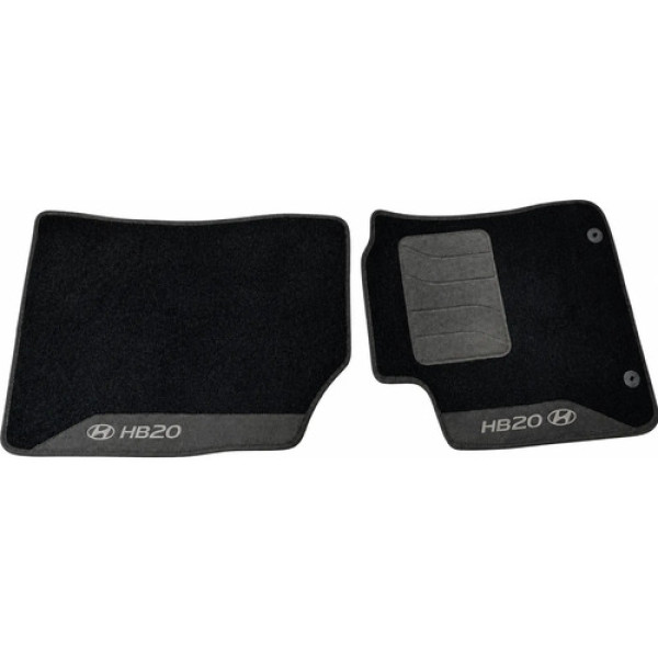 Jogo Dois Tapete Carpete Hyundai Hb20 2020/2025 Preto