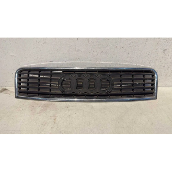 Grade Dianteira Audi A4 2001 2002 2003 2004 Friso Cromado Preto Brilhante