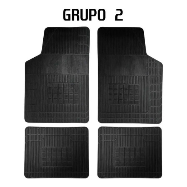 Kit 4 Tapete Borracha Automotivo Universal Preto