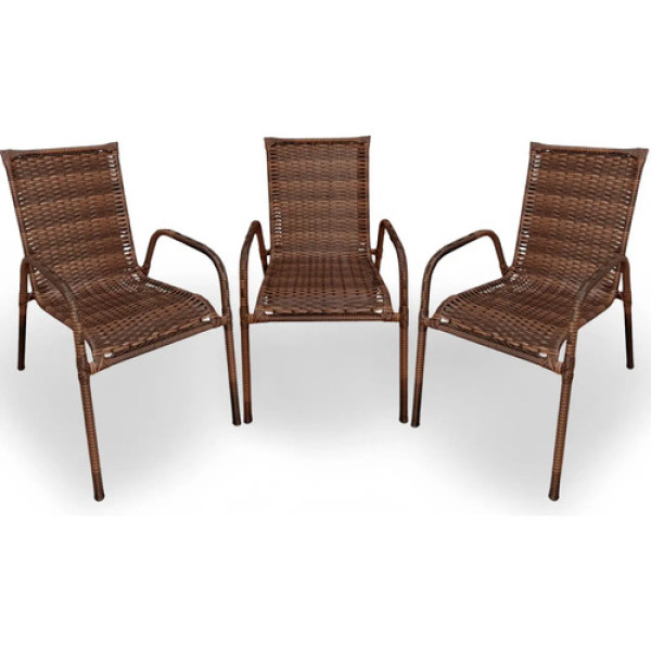 Cadeira De Jardim Km Móveis & Decor Cadeiras De Varanda 3 Romanas Chocolate Amêndoa